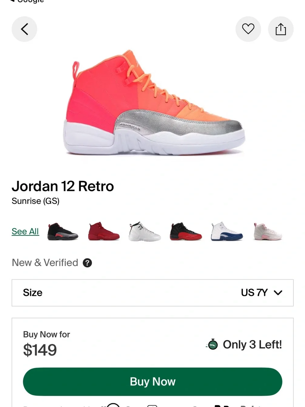 Jordan 12 Retro Sunrise High-Top Sneakers in Pink, Orange & Silver
